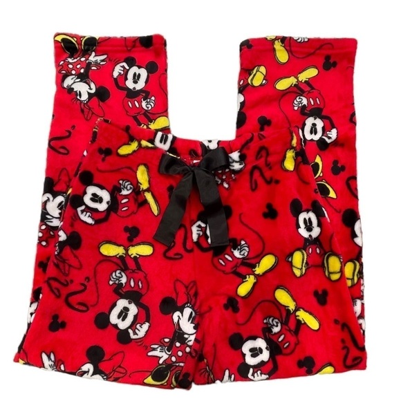 Disney Mickey & Minnie Mouse Size S (4-6) Cozy Fleece Pajama Pants - Picture 2 of 4